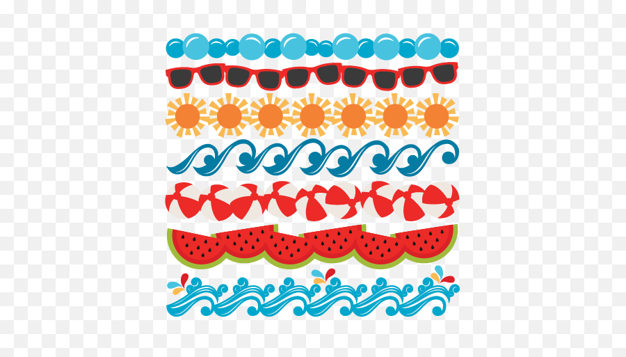 Download Summer Borders Png - Clipart Summer Fun Border Emoji,Line Border Clipart