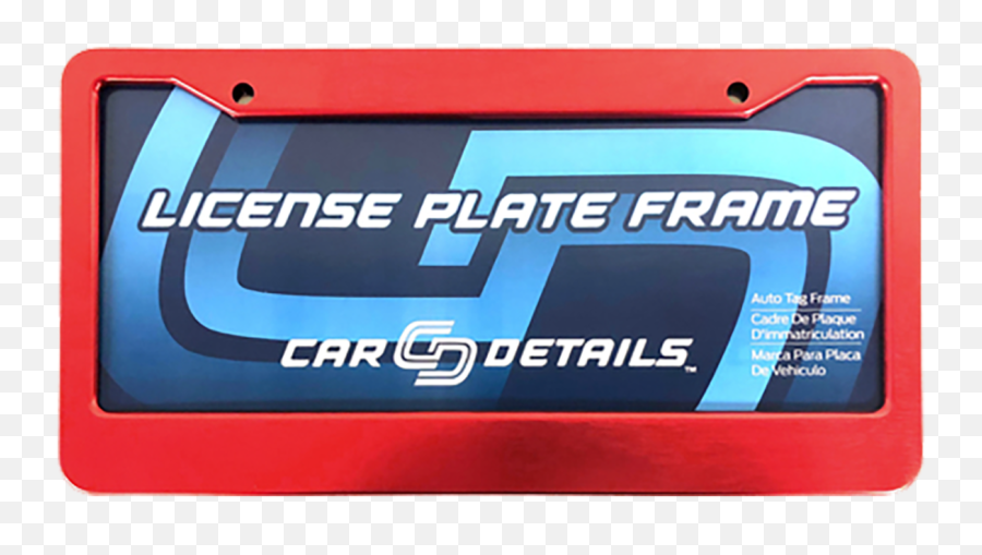 Car Details Anodized Aluminum License Plate Frame V2 Red - License Plate Frame Emoji,Red Car Logo