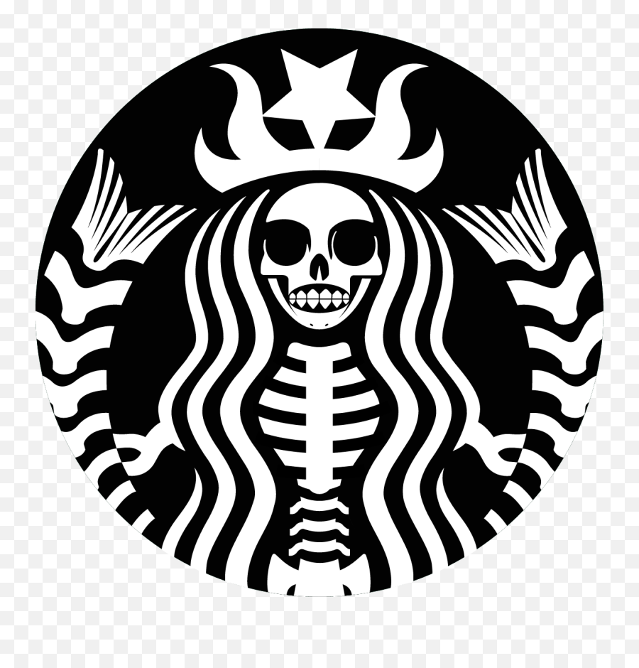 Scary Starbucks Logo - Logodix Starbucks Skull Png Emoji,Original Starbucks Logo