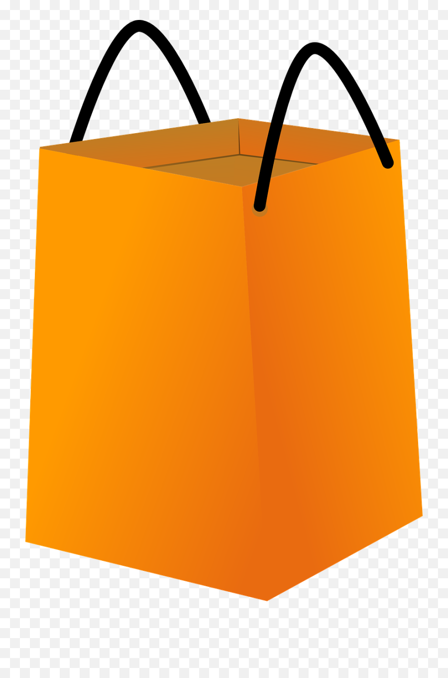 Shopping Bag With Black Handles Clip Art At Clkercom - Shopping Bag Orange Png Emoji,Shopping Bag Clipart
