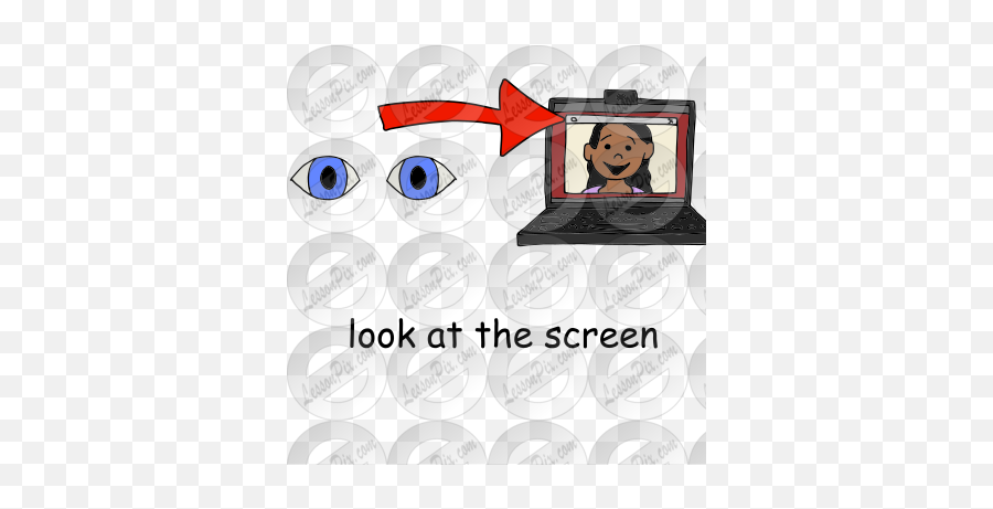 Look At The Screen Picture For Classroom Therapy Use Emoji,Screen Clipart