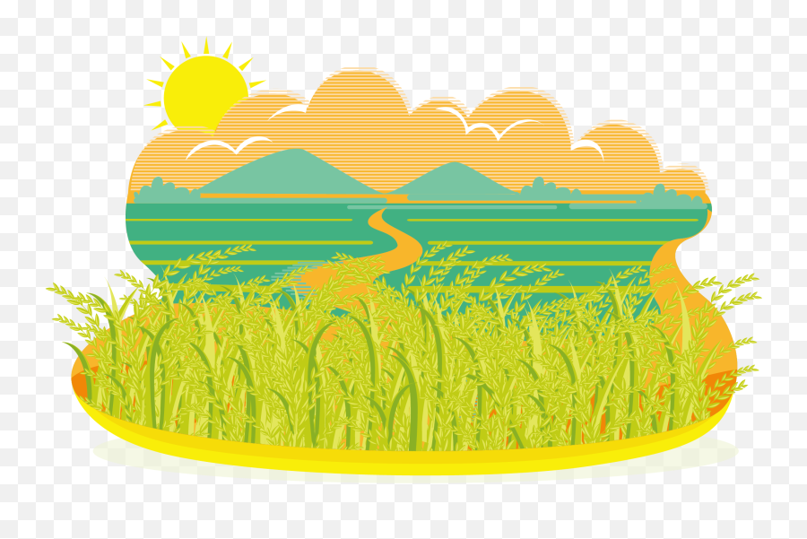 Rice Field Clipart Png Image With No - Rice Field Cartoon Png Emoji,Rice Clipart