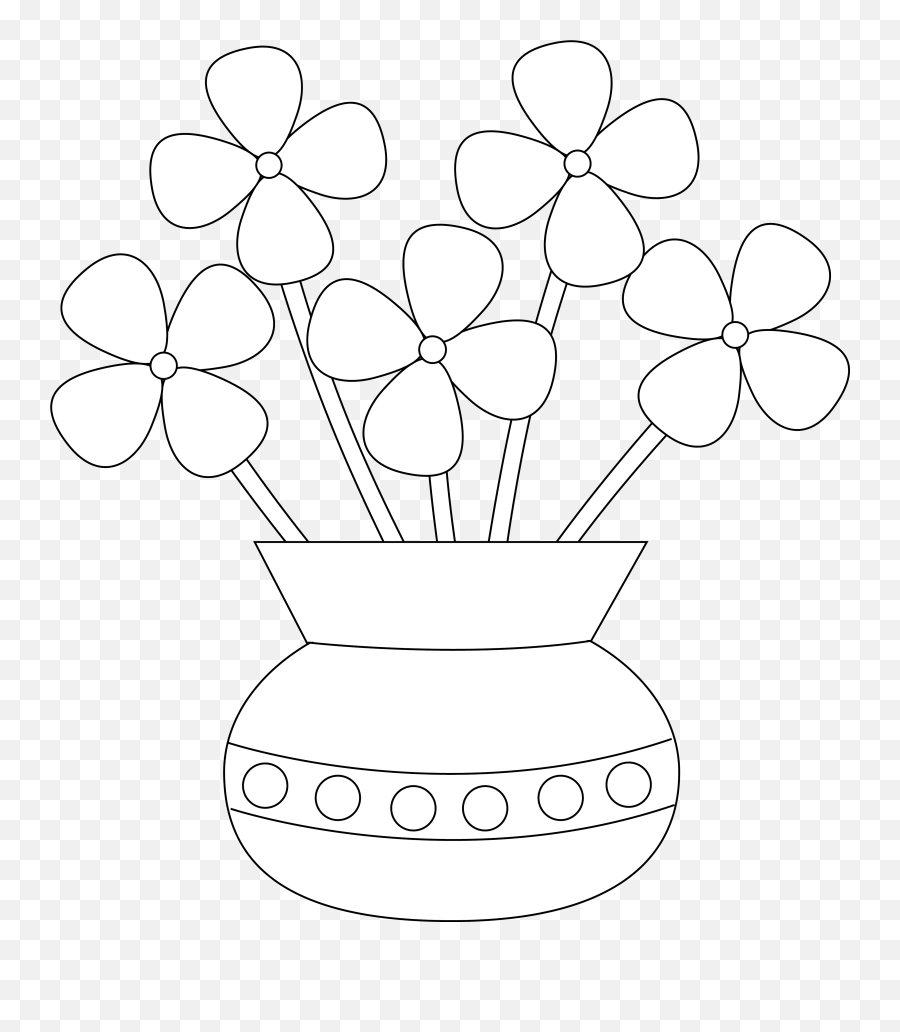 Library Of Flower Vase Banner Freeuse - Easy Drawing Of Flower Vase For Kid Emoji,Vase Clipart