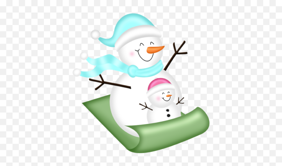 Snowman On Sled Clipart Emoji,Sledding Clipart