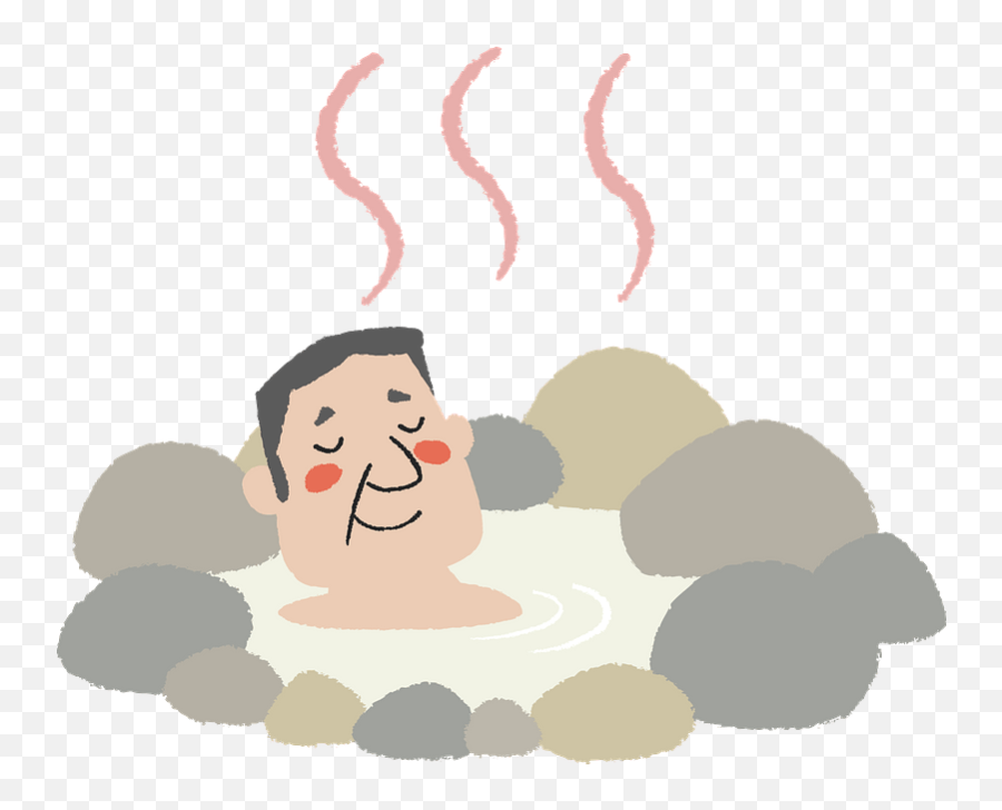 Man Is Bathing In A Hot Spring Clipart Free Download - Happy Emoji,Spring Clipart