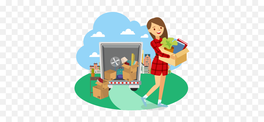 Download Hd House Moving Boxes - Move To A House Clipart Emoji,Moving Clipart