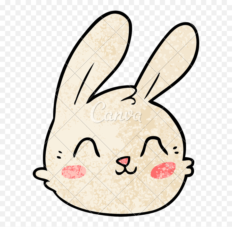 Cartoon Rabbit Face Drawing Clipart - Rabbit Cute Face Cartoon Emoji,Bunny Face Clipart