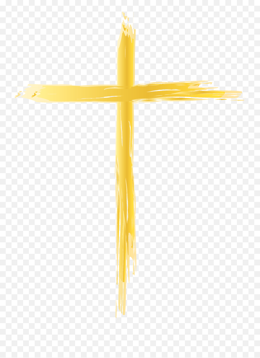 Yellow Christian Cross Clipart Free Image - Gold Cross Brush Strokes Emoji,Cross Clipart