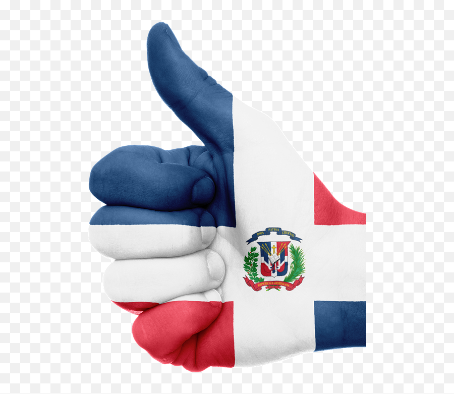 Dominican Republic Flag Hand - Flag Bandera Republic Dominican Emoji,Dominican Flag Png