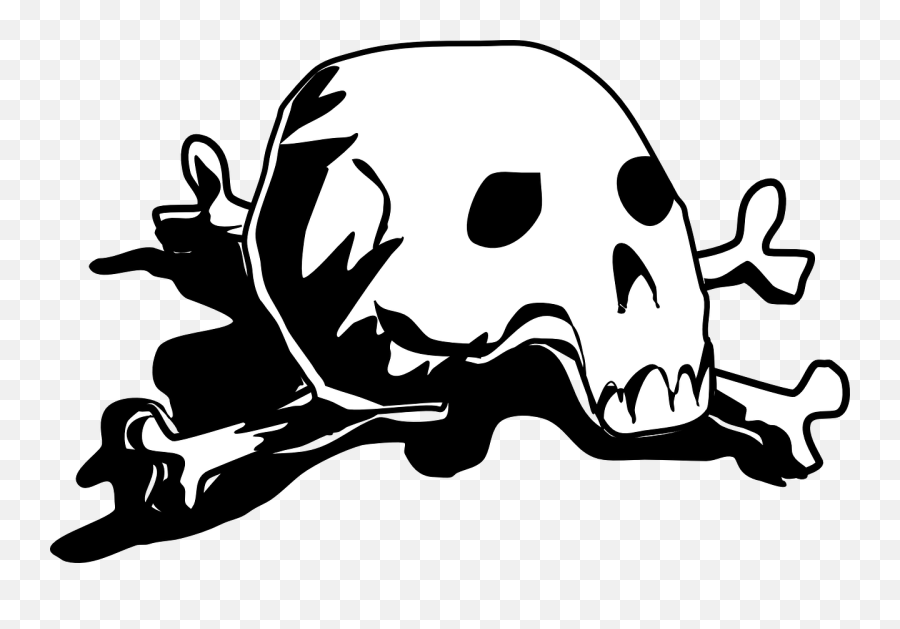 Crossbones Defy Graffiti Intimidate Public Domain Image - Skull Emoji,Scull And Crossbones Clipart