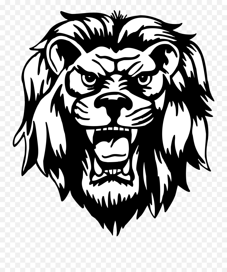 Lion Head Vector Png Clipart - Liberty Lions High School Emoji,Lion Head Clipart Black And White