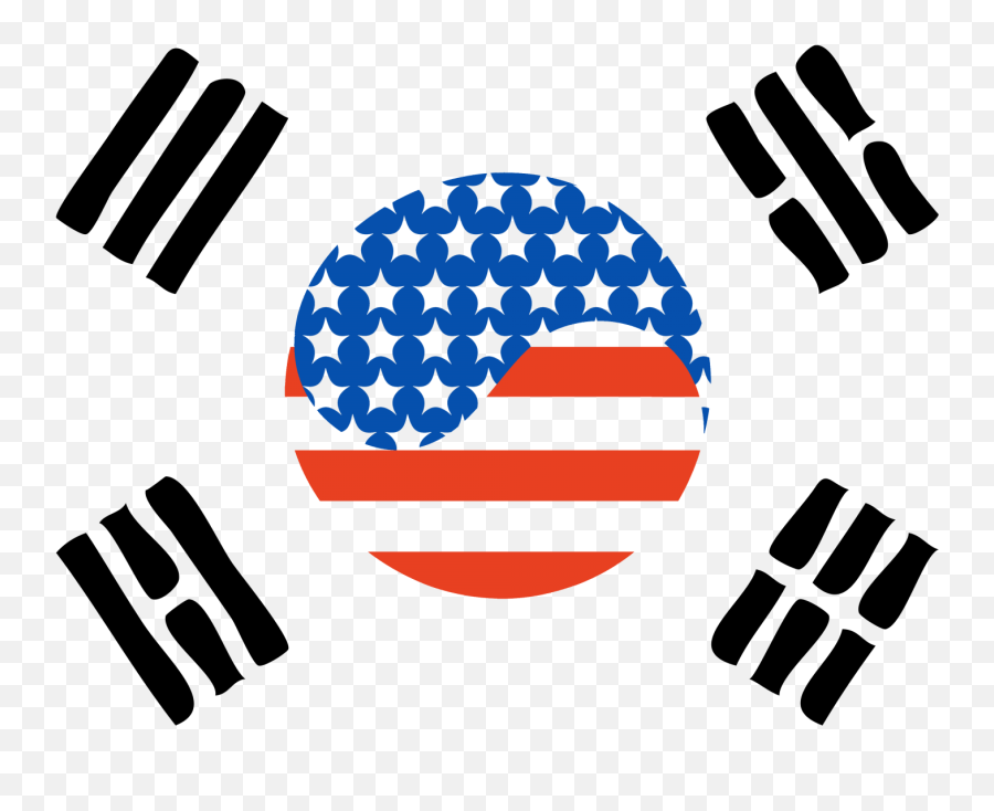 Download Cropped Korean American Flag - Taekwondo Stickers Emoji,Korean Flag Png
