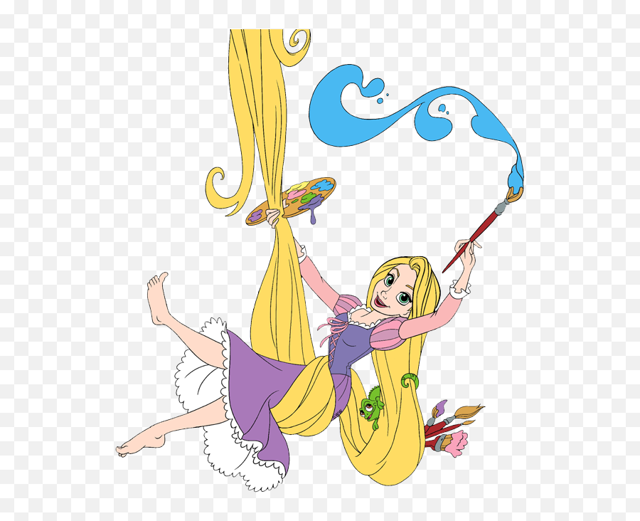 Rapunzel Running With Pascal Rapunzel - Tangled Clipart Emoji,Tangled Clipart