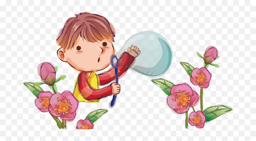 Cartoon Child - Blowing Bubbles Png Download 738415 Emoji,Blowing Bubbles Clipart