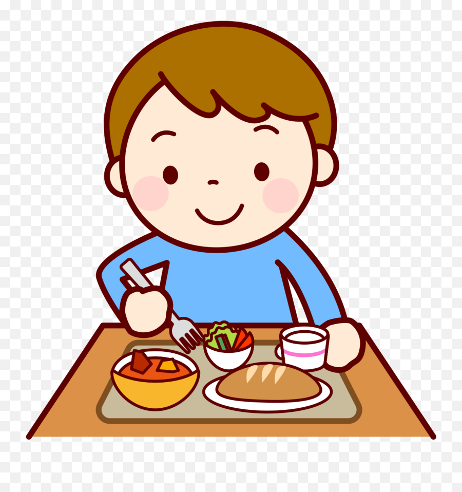 Food Eating Lunch Child Clip Art - Eat Lunch Clipart Emoji,Lunch Clipart