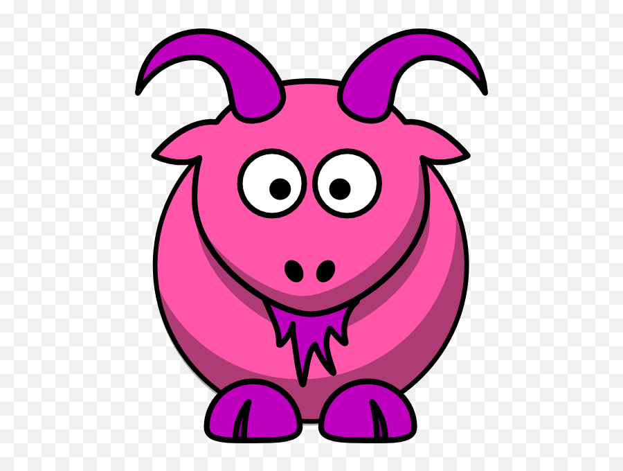Pink Goat Clip Art - Pink Goat Clipart Emoji,Farm Animal Clipart