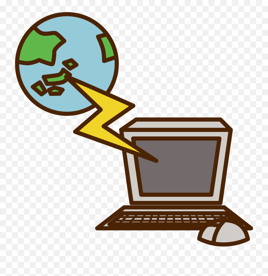 Desktop Computer Is Hooked To The Internet Clipart Free - Office Equipment Emoji,Computer Clipart