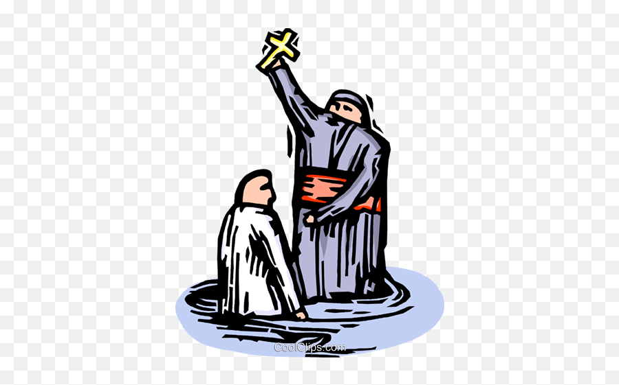 Priest Performing A Baptism Royalty Free Vector Clip Art - Baptism Vector Emoji,Priest Clipart
