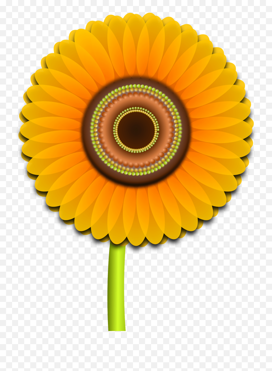 Sunflower Clip Art At Clker Com Vector Clip Art 2 - Clipartix Big Flowers Hd Emoji,Sunflower Clipart