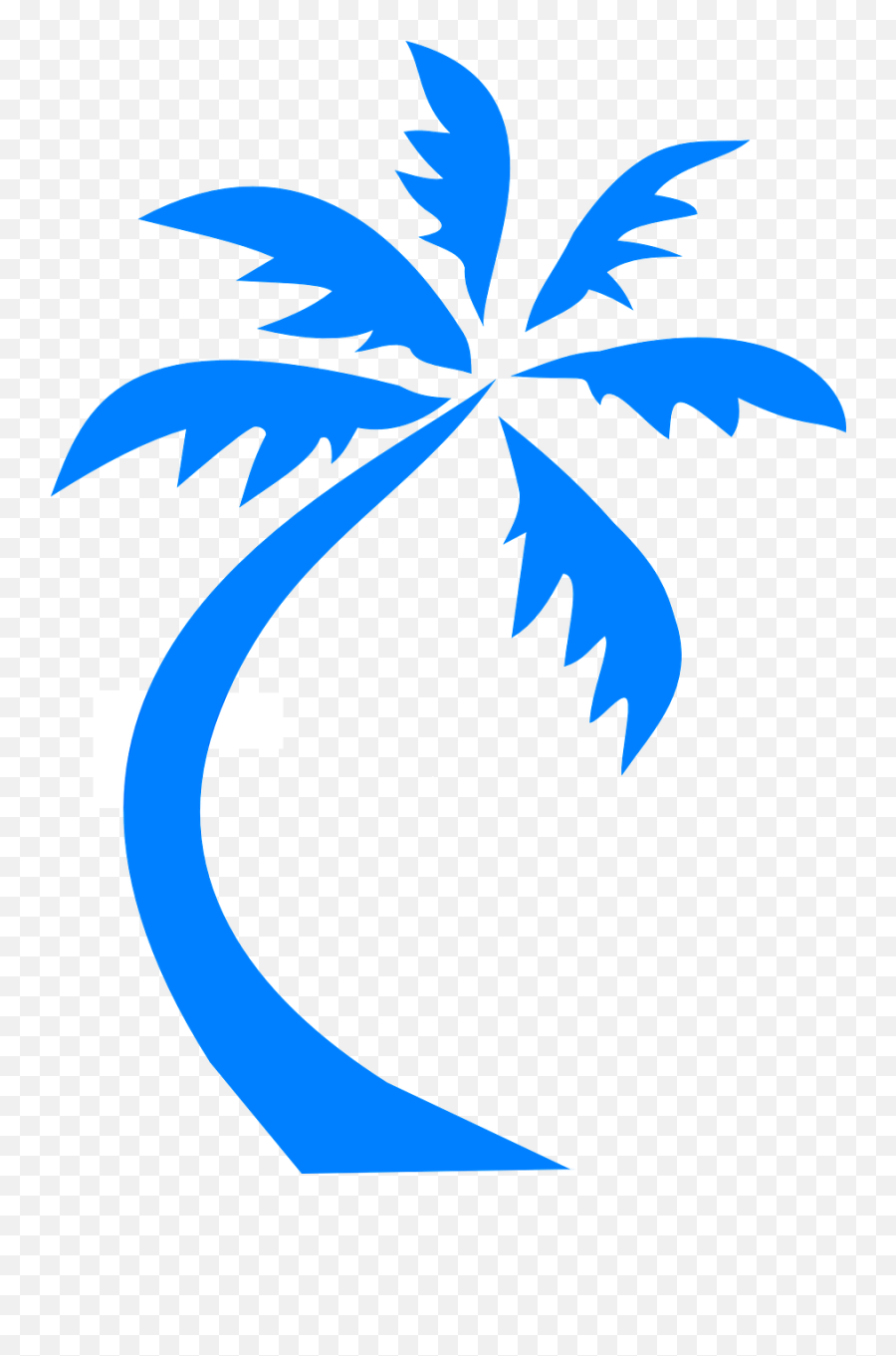 Palm Tree Palm Blue Silhouette Png - Black Palm Tree Cartoon Png Emoji,Palm Tree Silhouette Png