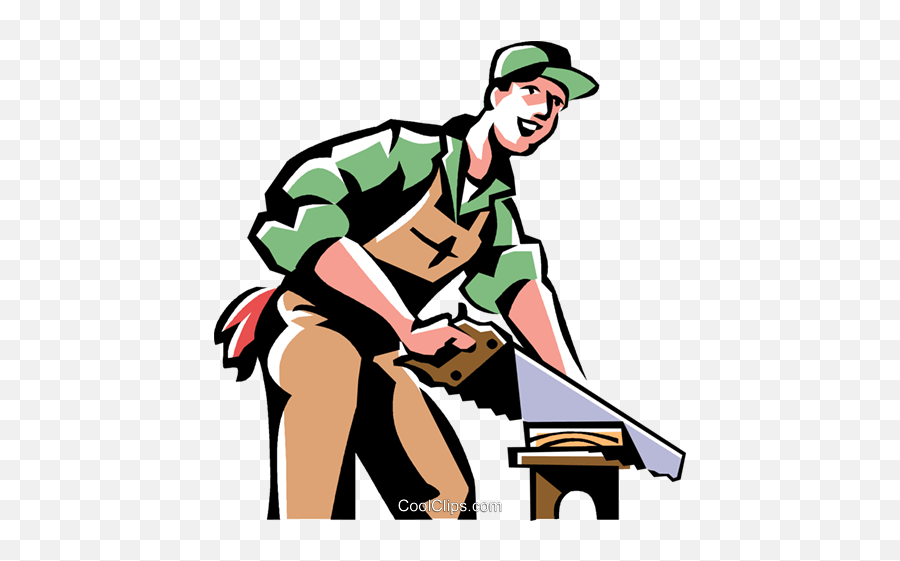 Carpenter Cutting Wood Royalty Free - Cutting Woods Clip Art Emoji,Woods Clipart