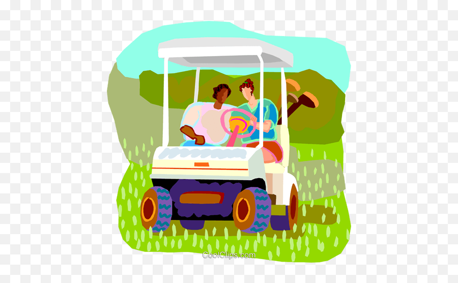 Golfers Waiting In Golf Cart Royalty - For Adult Emoji,Golf Carts Clipart
