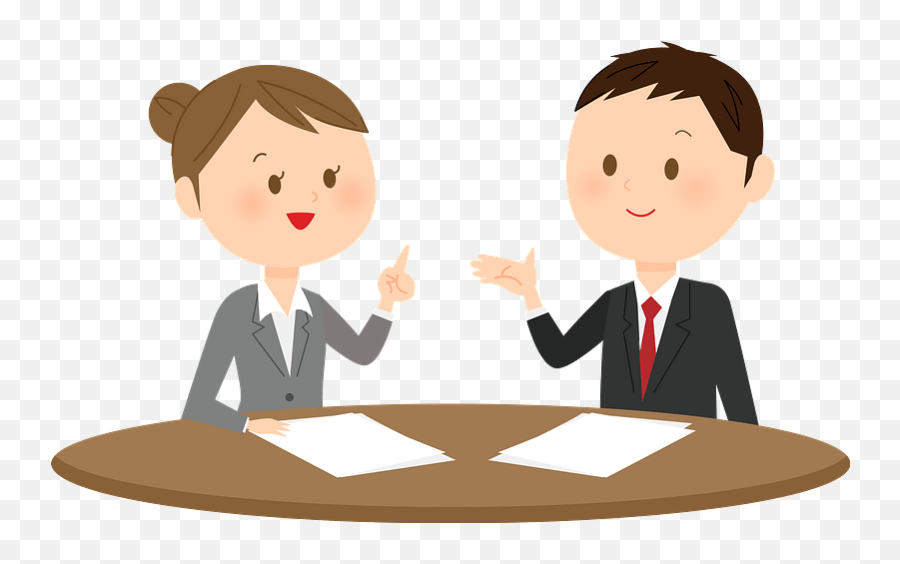 Business Persons Are Meeting Clipart - Clip Art Face To Face Meeting Emoji,Meeting Clipart