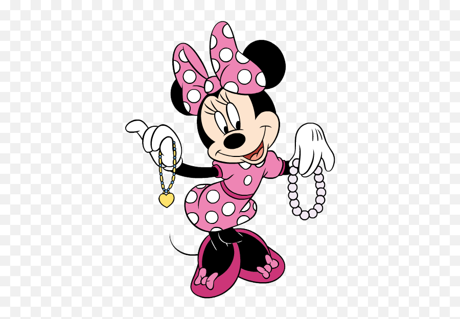 Library Of Animated Minnie Mouse Clip Art Black And White - Minnie Mouse Holding A Necklace Emoji,Mouse Clipart