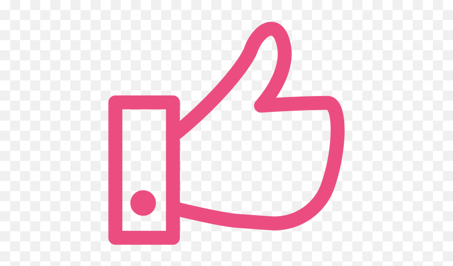 Icon Stroke Pink - Pink Thumbs Up Transparent Emoji,Thumbs Up Png