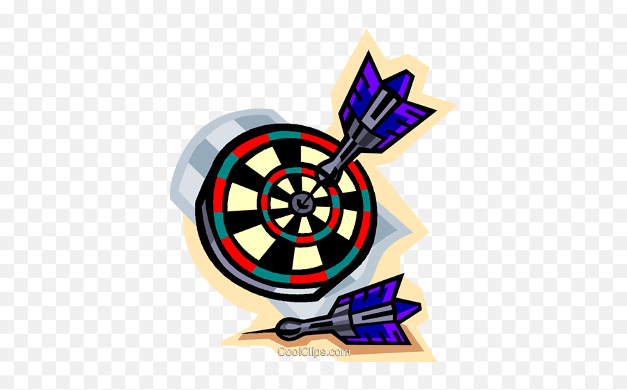 Darts In Dartboard Royalty Free Vector - Clipart Dartscheibe Emoji,Darts Clipart