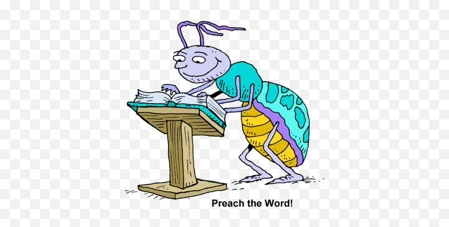 Bug At A A Pulpit Reading Pages - Fiction Emoji,Preacher Clipart