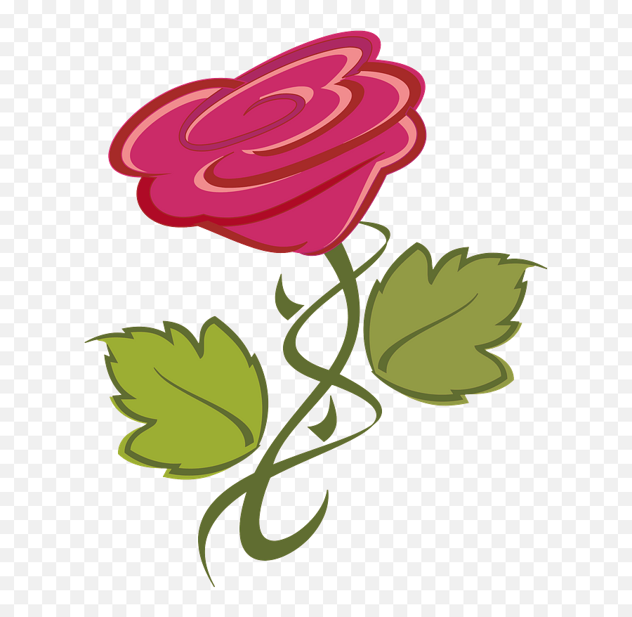 Pink Flower On The Stem Clipart Free Download Transparent - Fleur Rose Clipart Emoji,Flower Stem Png