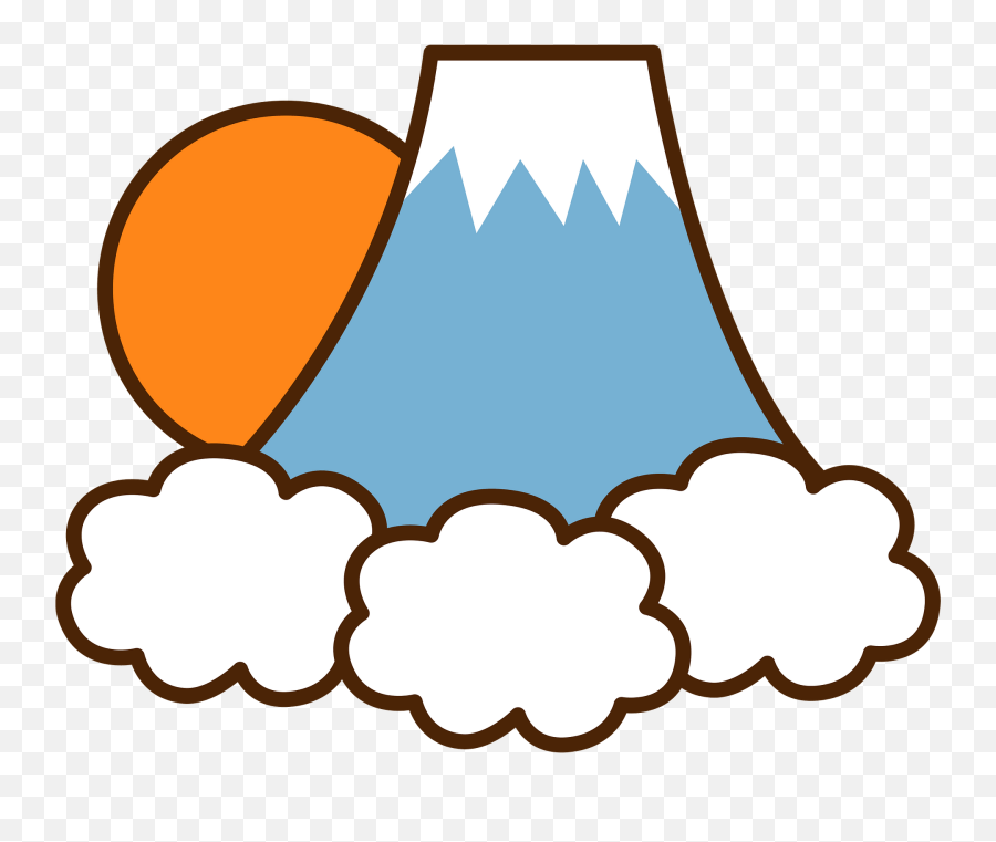 Mount Fuji At Sunrise Clipart - Vertical Emoji,Sunrise Clipart