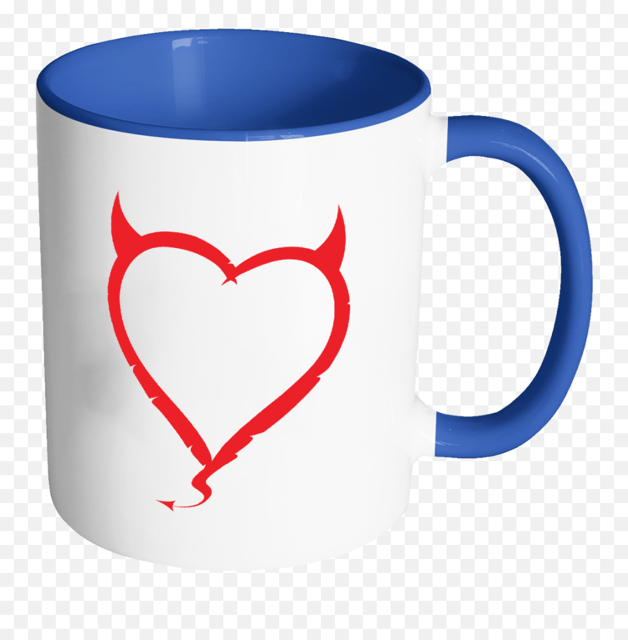 Devil Horns Heart Color Accent Coffee Mug - Mug Emoji,Devil Horns Png