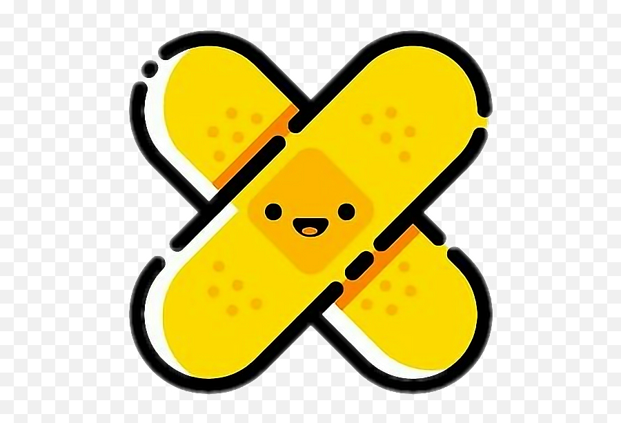 Freetoedit Cute Kawaii Hurt Harm Blessed Bandaid Help - Yellow Band Aid Clipart Emoji,Help Clipart