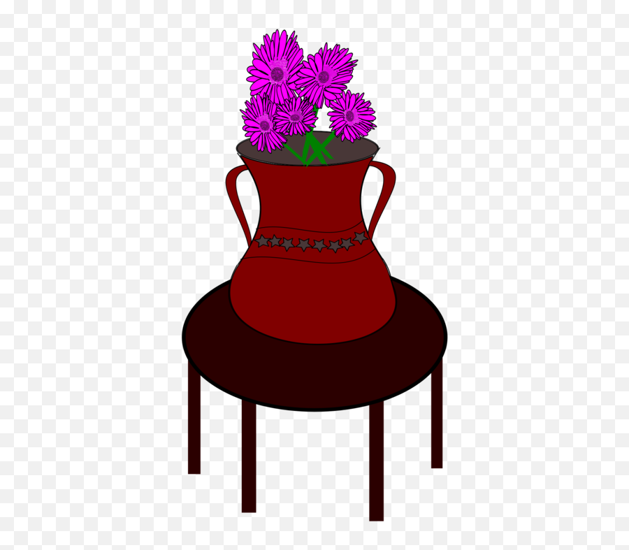 Vase Clipart Wash - Clipart Of A Flower Vase On The Table Emoji,Vase Clipart