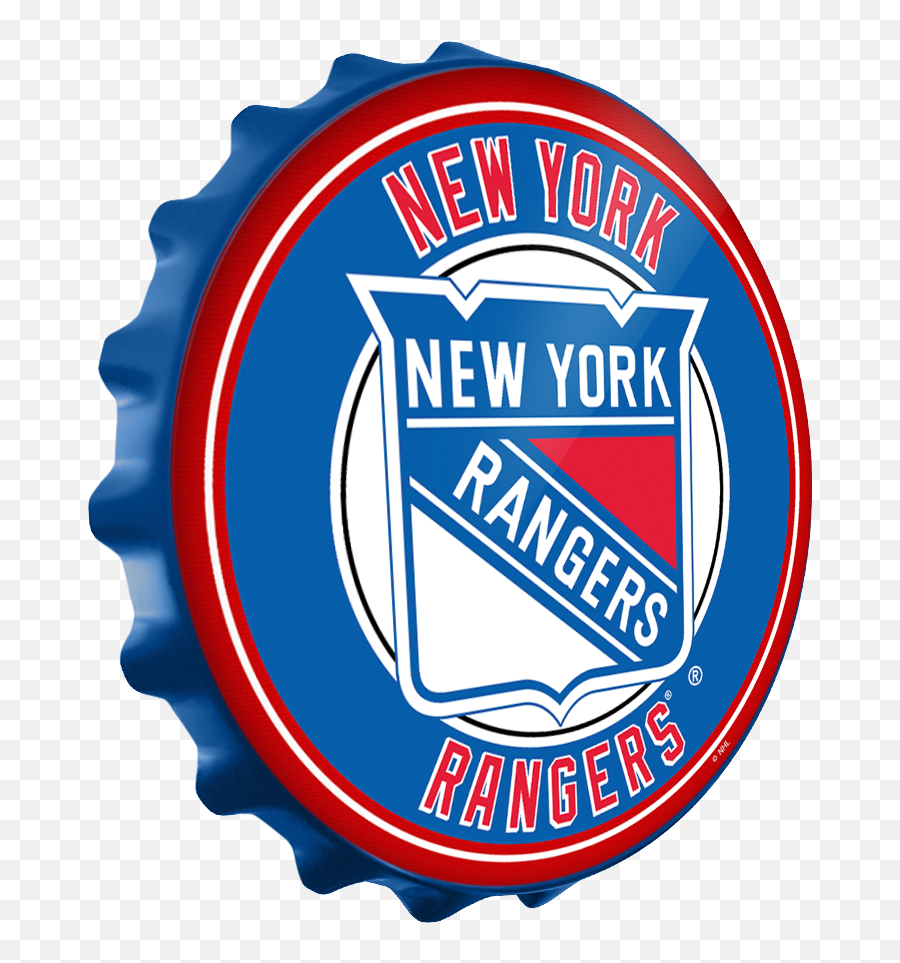 Bottle Cap Wall Sign - New York Rangers Emoji,New York Rangers Logo