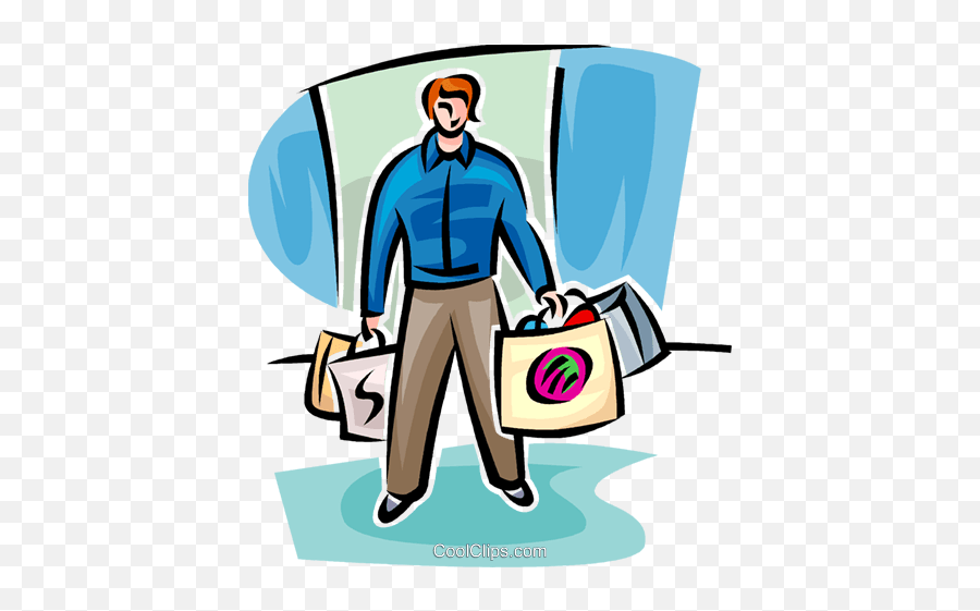 Man Holding Lost Of Shopping Bags - Man With Shopping Bags Cartoon Clipart Emoji,Shopping Bags Clipart