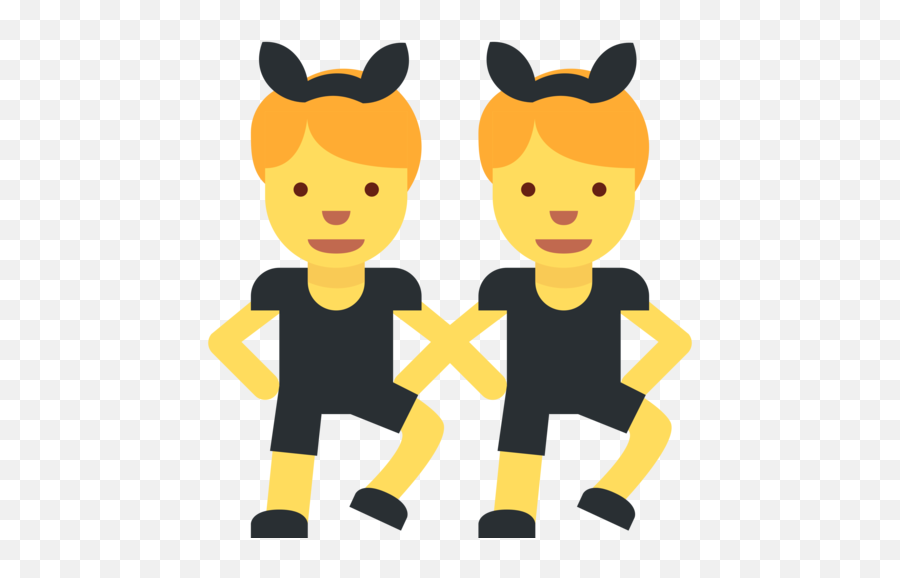 U200d Men With Bunny Ears Emoji - Vector Dancing Girls Emoji,Bunny Ears Clipart