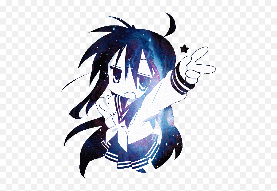 Anime - Kawaii Cute Galaxy Anime Girl Gif Emoji,Anime Girl Gif Transparent