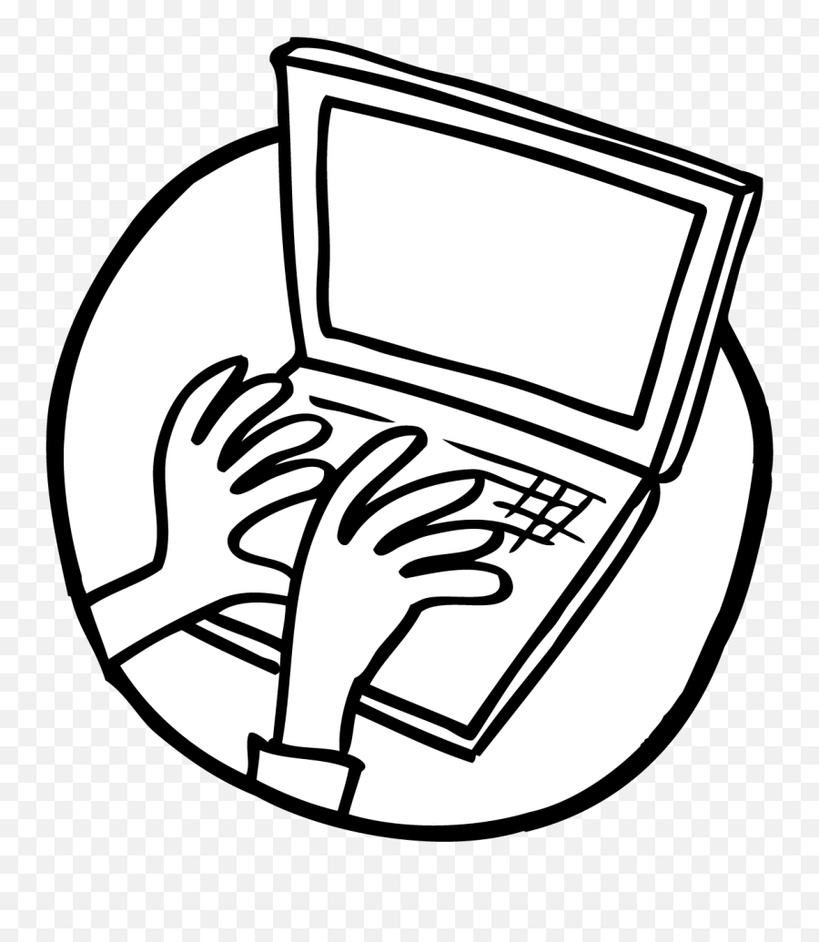 Laptop In Use - Laptop Clipart Png Transparent Png Full Emoji,Laptop Clipart Black And White