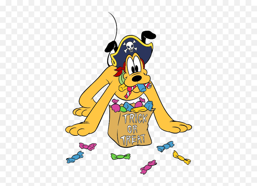 Disney Clipart Treat Disney Treat Transparent Free For - Disney Halloween Clipart Pluto Emoji,Trick Or Treat Clipart