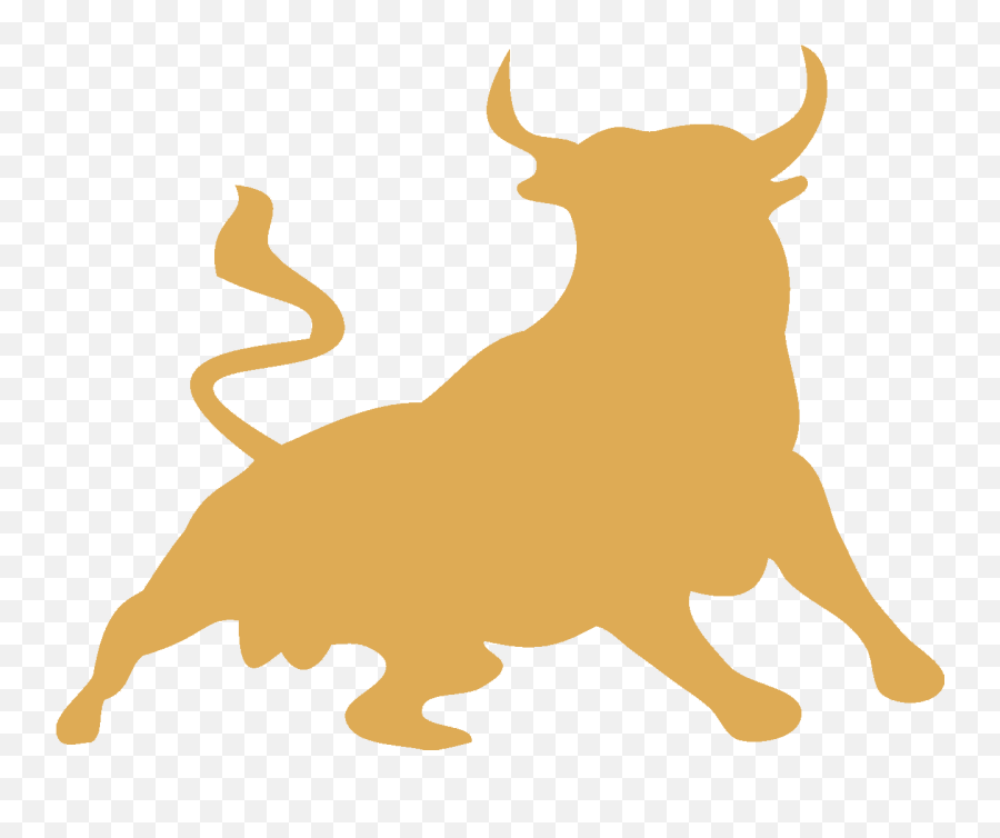 Spanish Bull Sticker Clipart - Bull Silhouette Gold Emoji,Bull Clipart