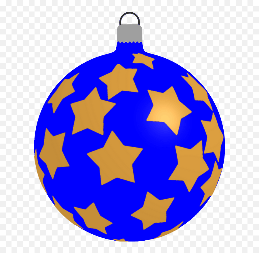 Simple Blue With Gold Star Pattern Christmas Ornament - Xmas Ornament Clipart Emoji,Ornaments Clipart