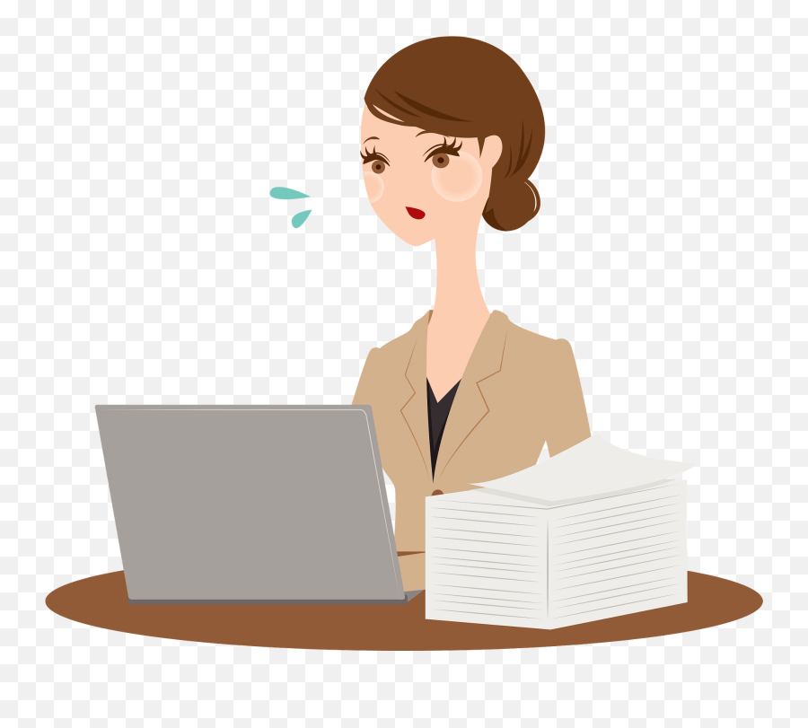 Businesswoman Is Busy Clipart Free Download Transparent - Wanita Kerja Png Emoji,Secretary Clipart