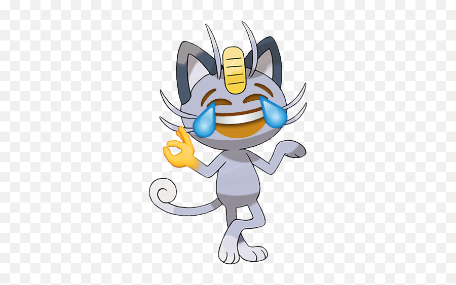 Alolan Meowth With Tears Of Joy Crying Laughing Emoji - Alolan Form Meowth,Joy Emoji Png
