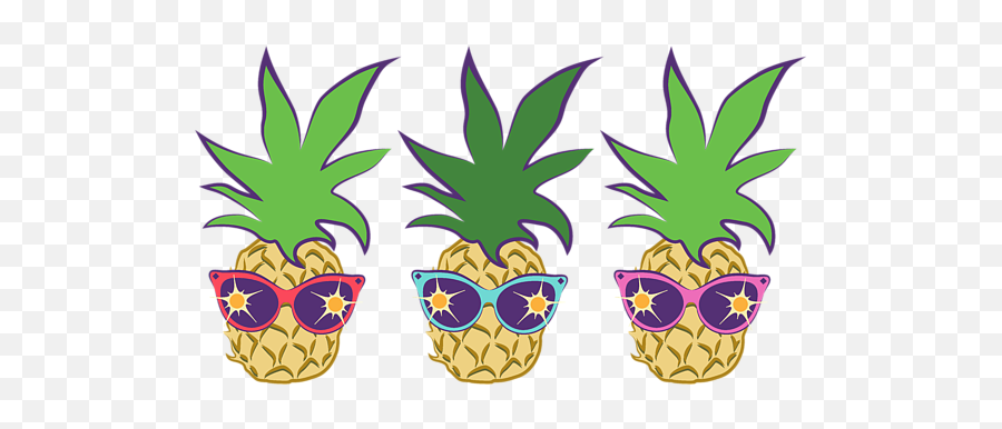Summer Pineapples Wearing Retro Sunglasses Yoga Mat Emoji,Cute Pineapple Clipart