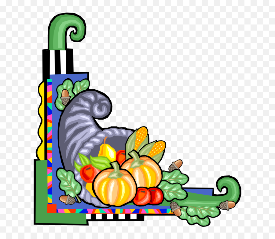 Fruit Page Border Clipart - Nutrition Month Border Png Emoji,Cornucopia Clipart