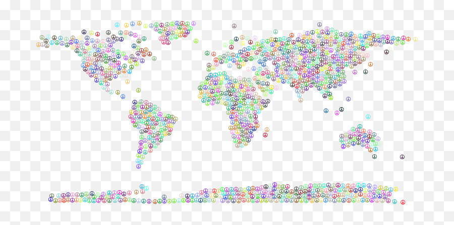 Prismatic Peace Sign World Map No Background - Openclipart Emoji,Peace Sign Transparent Background