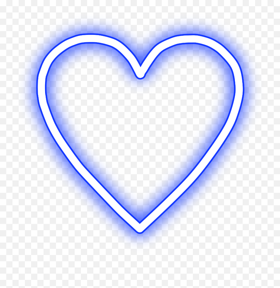 Download Neon Heart Love Freetoedit Blue Emoji,Blue Heart Transparent